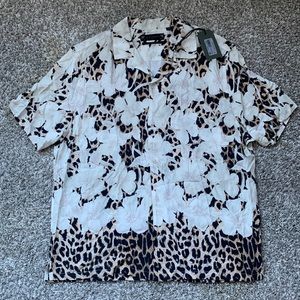 NWT All Saints floral cheetah button down
